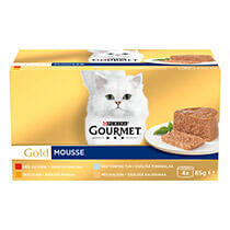 GOURMET® Gold Mousse sisältää Tonnikalaa, Maksaa, Kalkkunaa & Nautaa