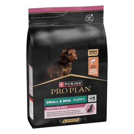 PRO PLAN® Small & Mini Puppy Sensitive Skin Runsaasti Lohta