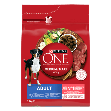 PURINA ONE® Medium/Maxi Dog Adult runsaasti Nautaa