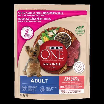 PURINA ONE® Small Dog Adult runsaasti Nautaa