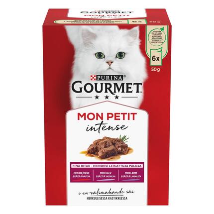 GOURMET Mon Petit Intense, sisältää nautaa, lammasta ja vasikkaa