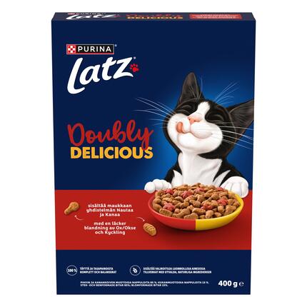Latz® Doubly Delicious sisältää maukkaan yhdistelmän Nautaa ja Kanaa sekä runsaasti Punajuurta