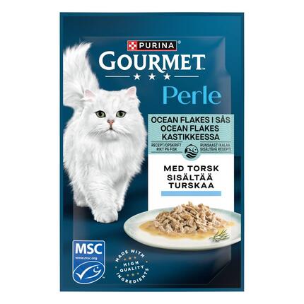 GOURMET® Perle Ocean Flakes Kastikkeessa Sisältää Turskaa