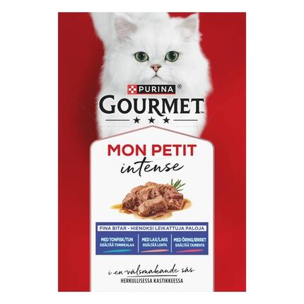GOURMET® Mon Petit Fish Variety sisältää Tonnikalaa, Lohta & Taimenta