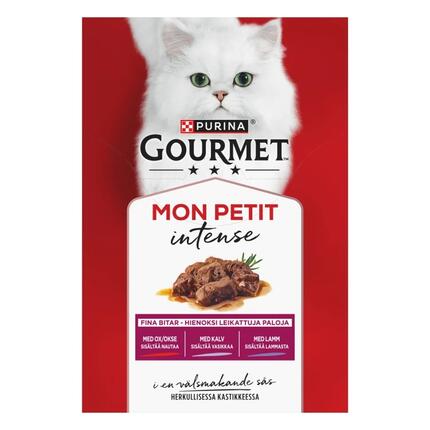 GOURMET Mon Petit Intense, sisältää nautaa, lammasta ja vasikkaa