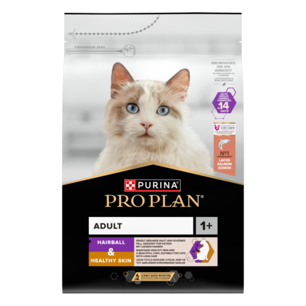 PURINA PRO PLAN  Adult 1+ Hairball & Healthy Skin Runsaasti lohta