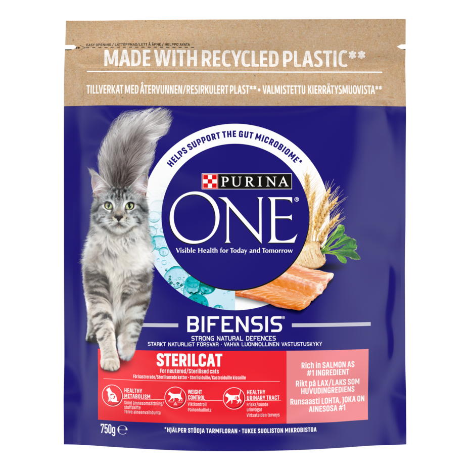 Purina ONE Sterilcat, Runsaasti Lohta ja Vehnää