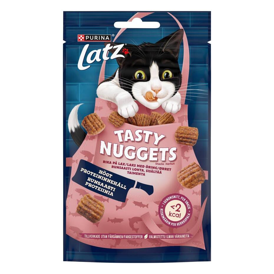 LATZ Tasty Nuggets Runsaasti Lohta, sisältää Taimenta