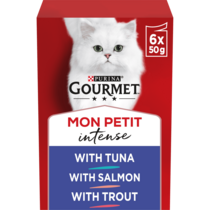 GOURMET® Mon Petit Fish Variety sisältää Tonnikalaa, Lohta & Taimenta