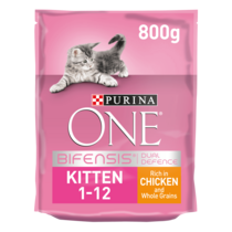 Purina ONE Kitten/Junior 1–12 kk, Sisältää runsaasti Kanaa ja Täysjyvää
