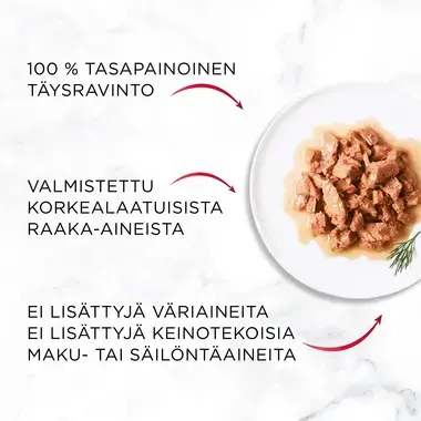 GOURMET® Mon Petit Fish Variety sisältää Tonnikalaa, Lohta & Taimenta