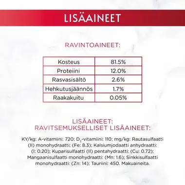 GOURMET® Mon Petit Fish Variety sisältää Tonnikalaa, Lohta & Taimenta