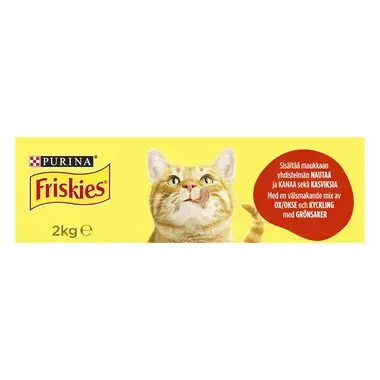 Friskies® sisältää Naudanlihaa, Kanaa ja Lisättyjä Kasviksia