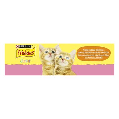 Friskies® Junior sisältää Kanaa, Maitoa ja lisättyjä Kasviksia