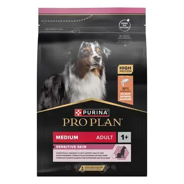 PRO PLAN® Medium Adult Sensitive Skin Runsaasti Lohta