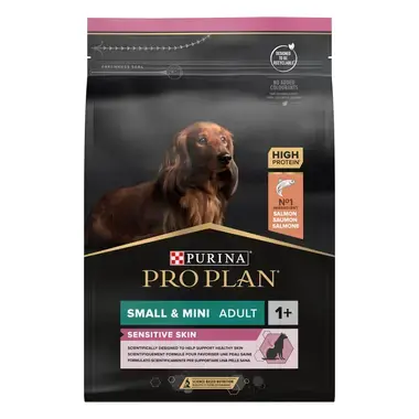 PRO PLAN® Small & Mini Adult Sensitive Skin Runsaasti Lohta