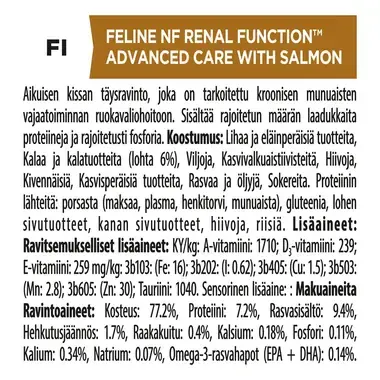 PRO PLAN® VETERINARY DIETS NF Renal Function™ sisältää Lohta (Märkäruoka)