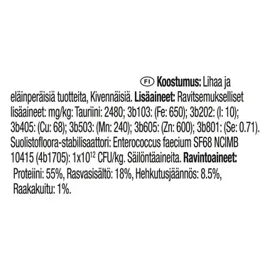 Feline Fortiflora Ingredients Finnish