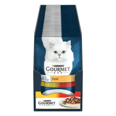 GOURMET PERLE DUO sisältää kanaa & nautaa