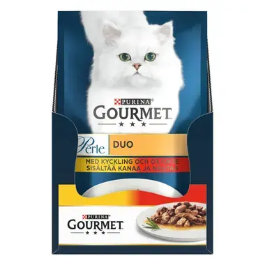 GOURMET PERLE DUO sisältää kanaa & nautaa