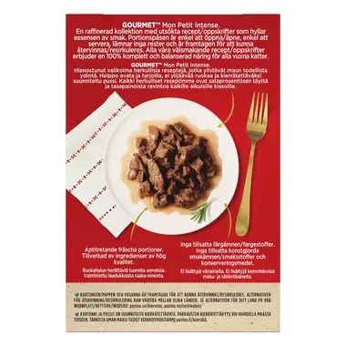 GOURMET Mon Petit Intense, sisältää nautaa, lammasta ja vasikkaa
