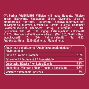 PURINA AdVENTuROS Villisian villi maku Nuggets