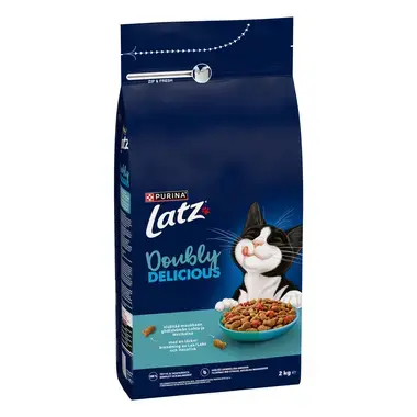 Latz® Doubly Delicious sisältää maukkaan yhdistelmän Lohta ja Merikalaa sekä runsaasti Punajuurta
