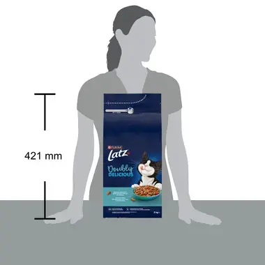 Latz® Doubly Delicious sisältää maukkaan yhdistelmän Lohta ja Merikalaa sekä runsaasti Punajuurta