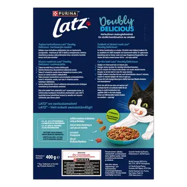 Latz® Doubly Delicious sisältää maukkaan yhdistelmän Lohta ja Merikalaa sekä runsaasti Punajuurta