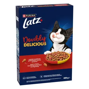 Latz® Doubly Delicious sisältää maukkaan yhdistelmän Nautaa ja Kanaa sekä runsaasti Punajuurta