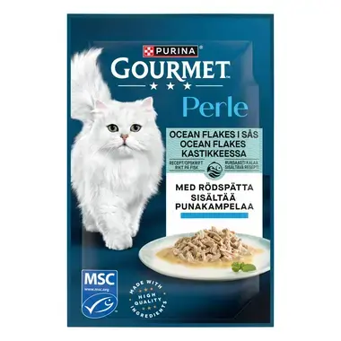 GOURMET® Perle Ocean Flakes Kastikkeessa Sisältää Punakampelaa