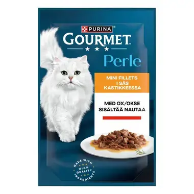GOURMET® Perle Minifileitä kastikkeessa sisältää Nautaa