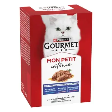 GOURMET® Mon Petit Fish Variety sisältää Tonnikalaa, Lohta & Taimenta