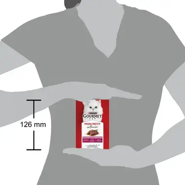 GOURMET Mon Petit Intense, sisältää nautaa, lammasta ja vasikkaa