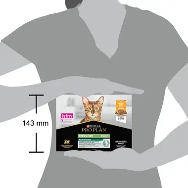 PRO PLAN® Sterilised Maintenance sisältää kanaa kastikkeessa suhteellisen koon näkymä