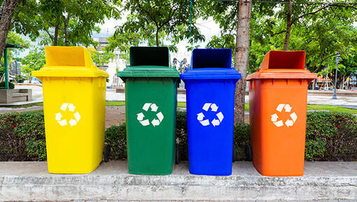 recycling bins