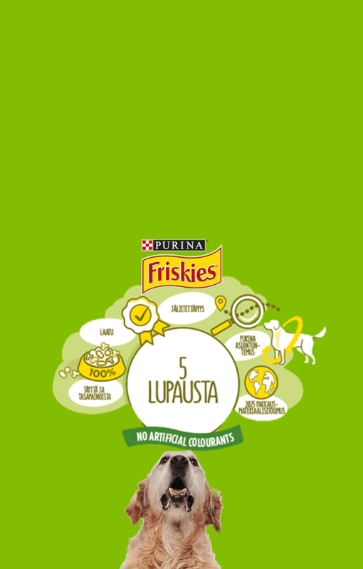 Friskies 5 lupausta Koira